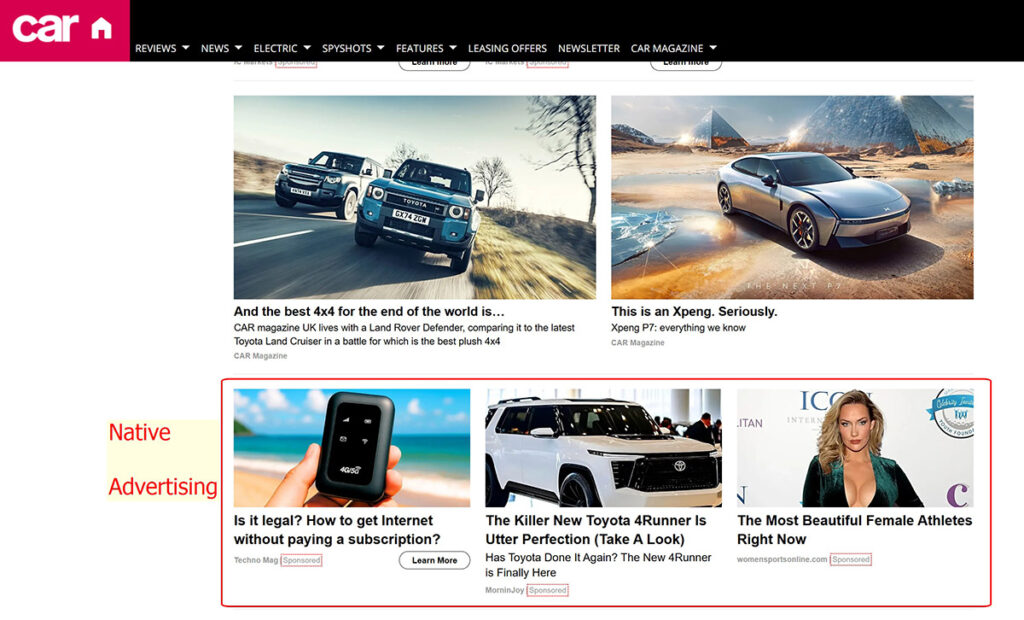 Native Advertising example