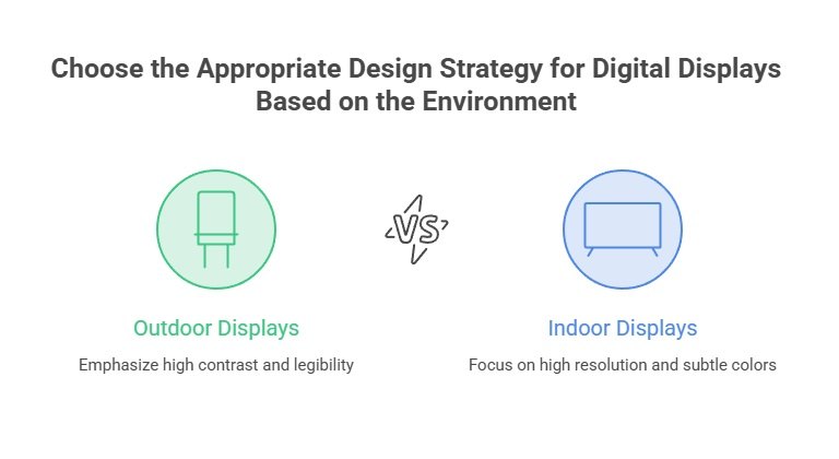 An image showing the difference between design strategies for DOOH ads versus CTV ads. An image showing the difference between design strategies for DOOH ads versus CTV ads.